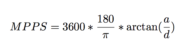 maximum projected separation equation
